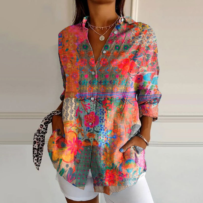 Joan | Vintage Bloemenprint Blouse