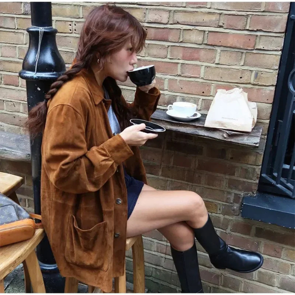 Laluna® | Suede Statement Coat