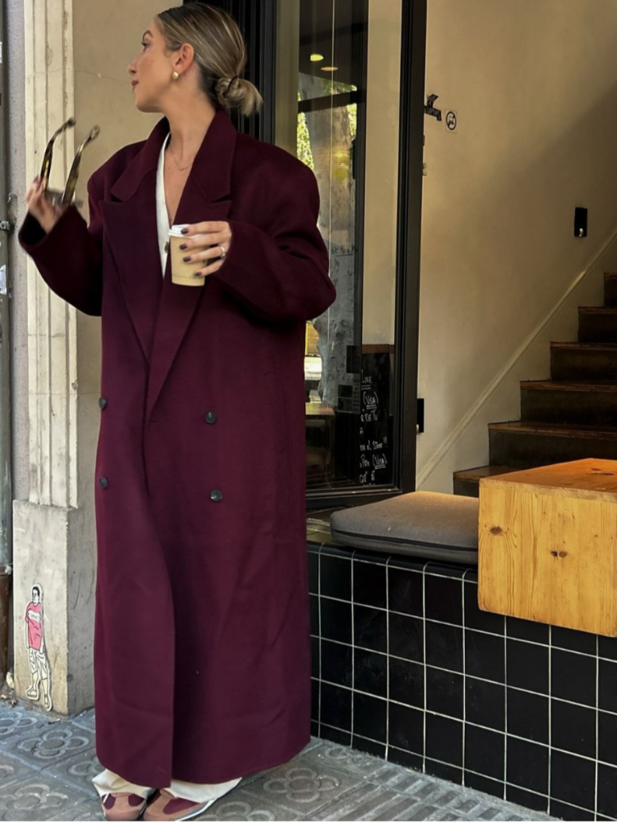Burgundy Oversized Jas