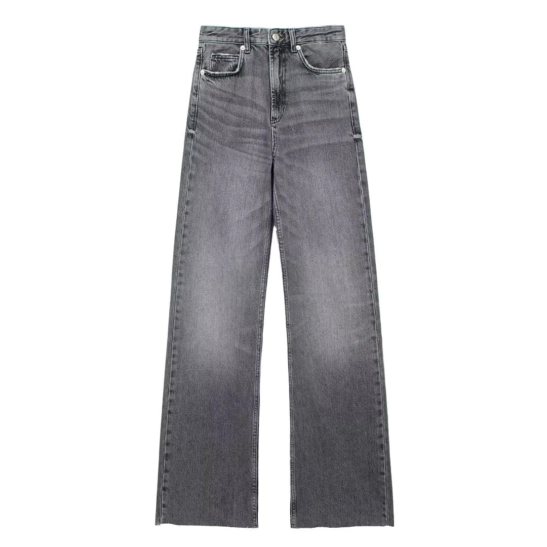 Laluna® | Grijze Damesbroek Wide Leg