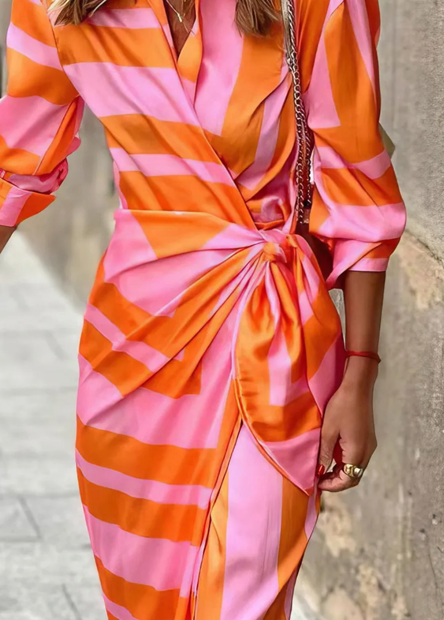 Laluna® | Jurk met Wikkelprint
