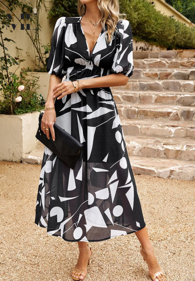 Nerina - Luxueuze Tijdloze Midi-jurk
