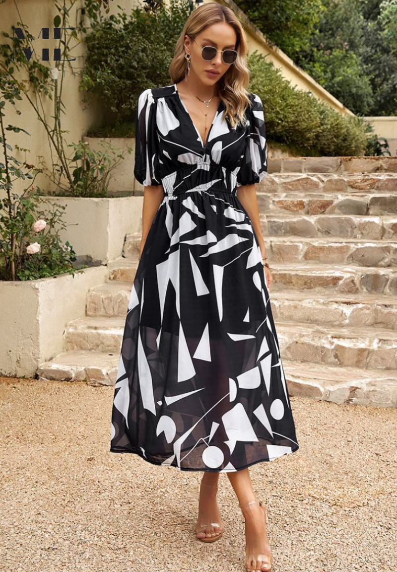 Nerina - Luxueuze Tijdloze Midi-jurk