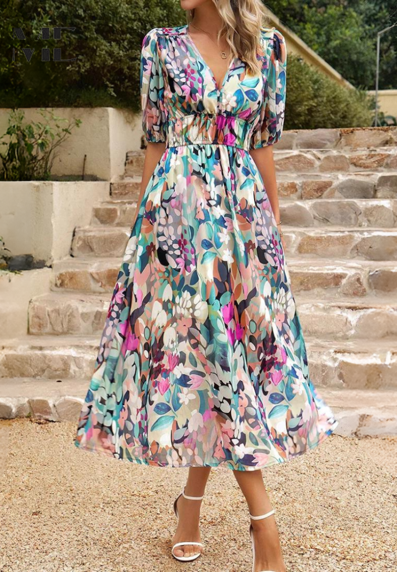 Nerina - Luxueuze Tijdloze Midi-jurk
