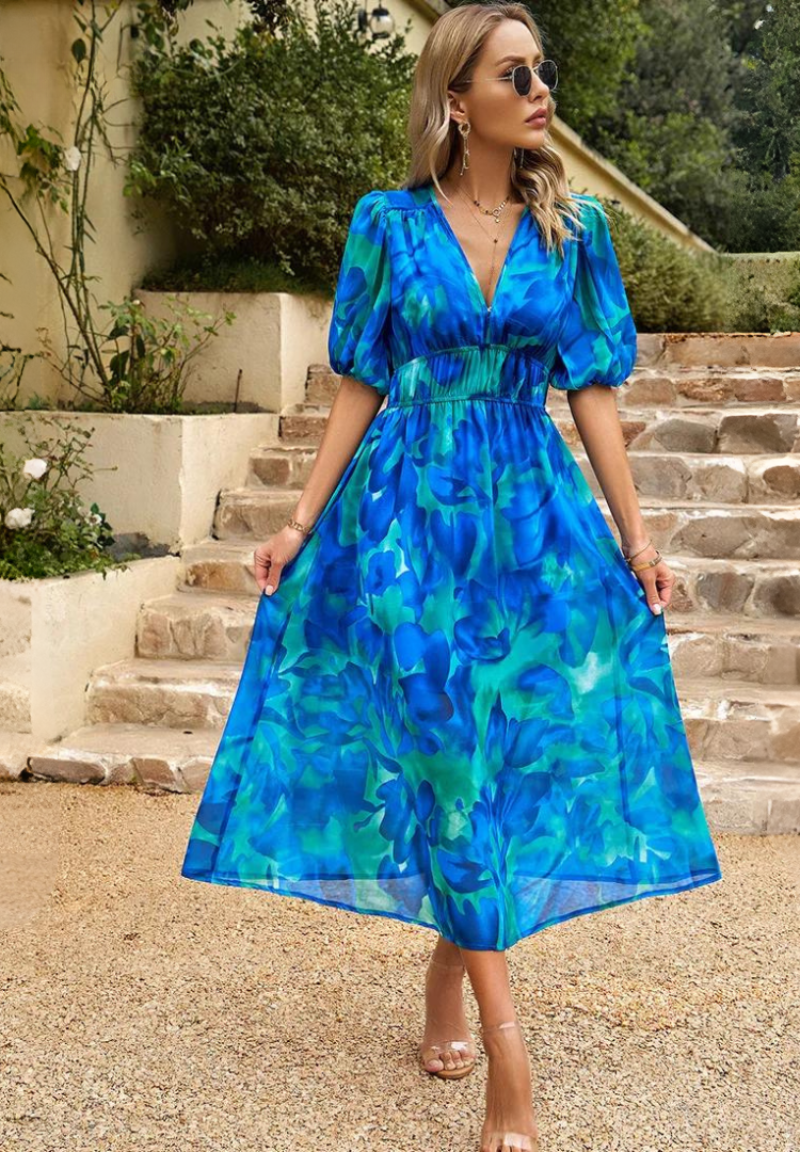 Nerina - Luxueuze Tijdloze Midi-jurk