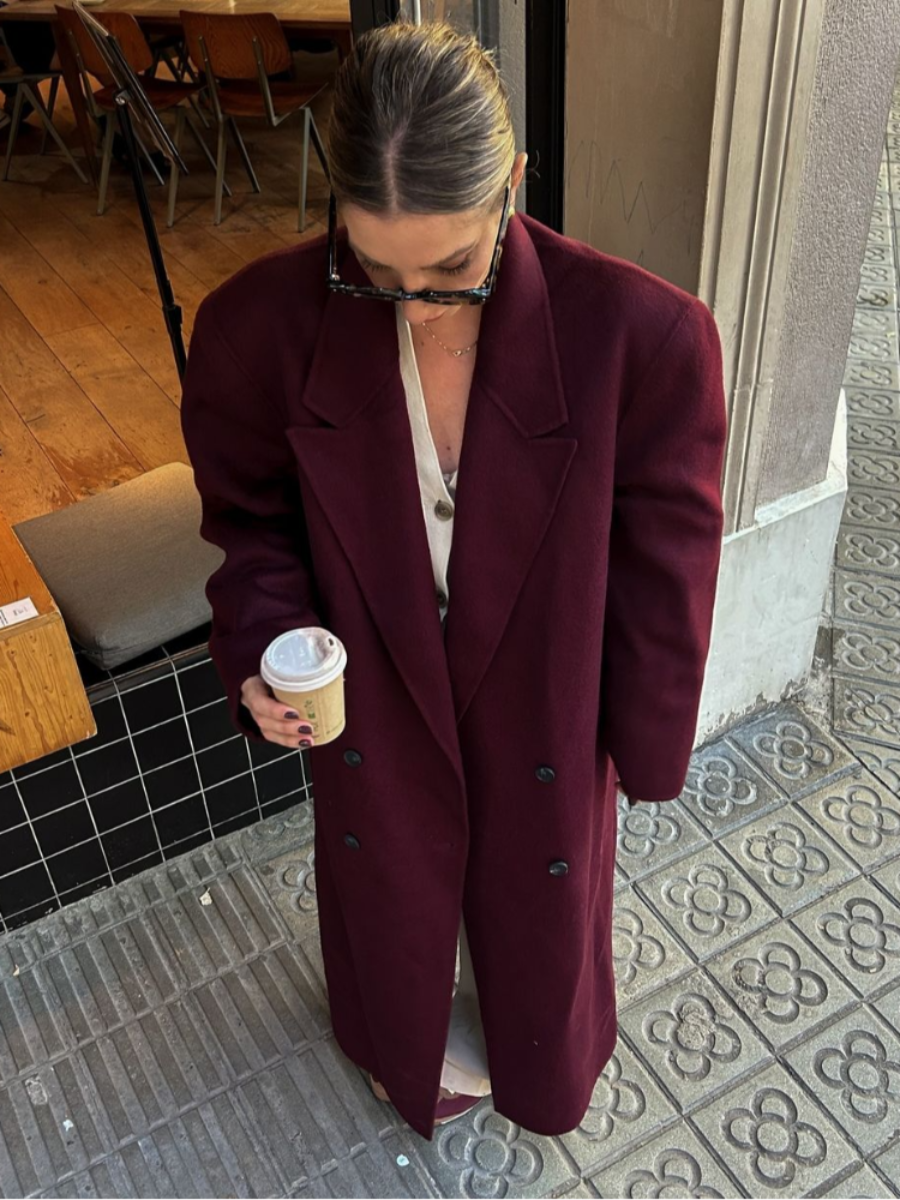 Burgundy Oversized Jas