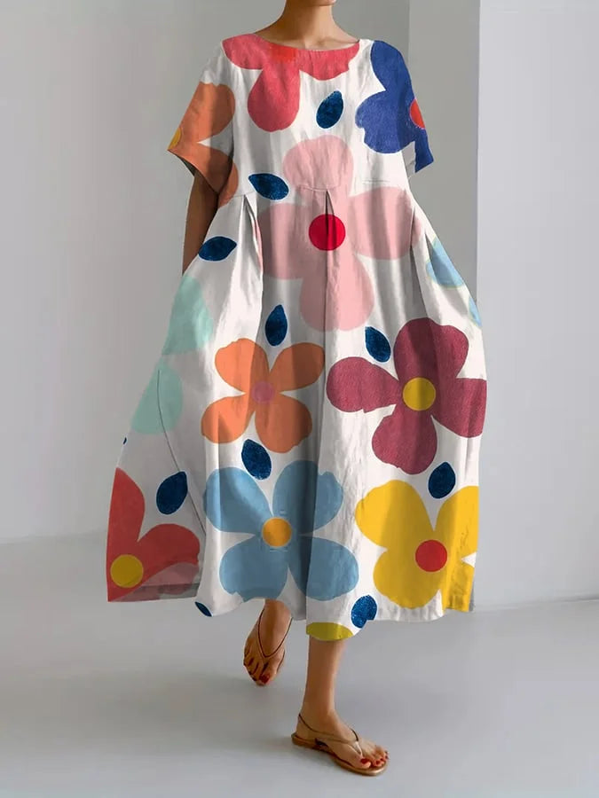 Acey | Elegante jurk met botanisch bloemenpatroon