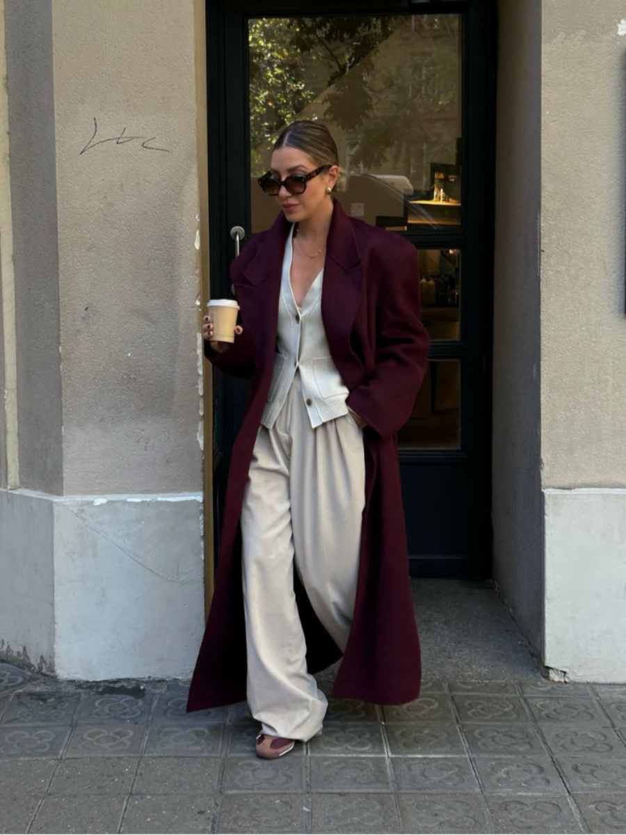 Burgundy Oversized Jas