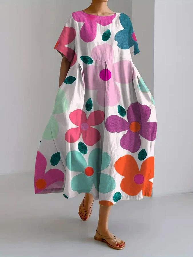 Acey | Elegante jurk met botanisch bloemenpatroon