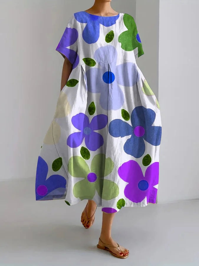 Acey | Elegante jurk met botanisch bloemenpatroon