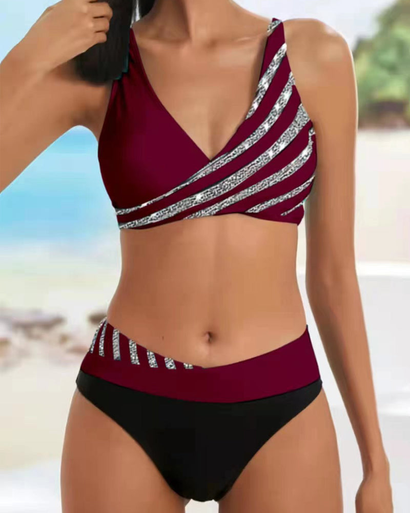 Mona - Geprinte Bikini in Warme Tinten