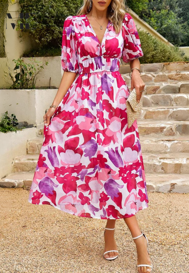 Nerina - Luxueuze Tijdloze Midi-jurk
