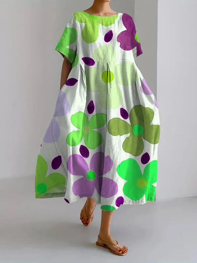 Acey | Elegante jurk met botanisch bloemenpatroon